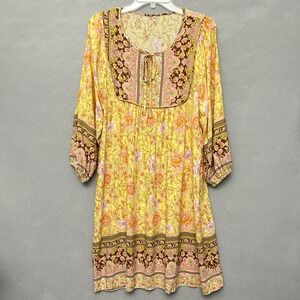 Boho Babydoll Dress Women's XL Unbranded Floral Hippie Cottagecore Fairy Flowy